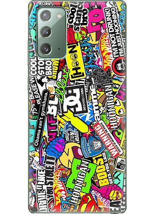 Чохол силіконовий з картинкою на samsung galaxy note 20 (n980) (кольорові наклейки)