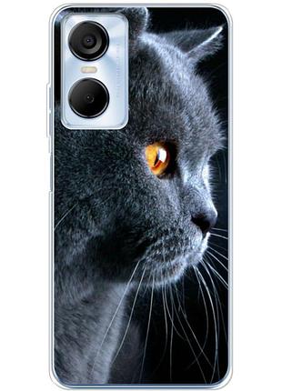 Чехол силиконовый с картинкой на tecno pop 6 pro (британский кот)