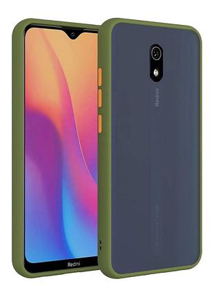 Матовый чехол soft touch для xiaomi redmi 8а зеленый хаки