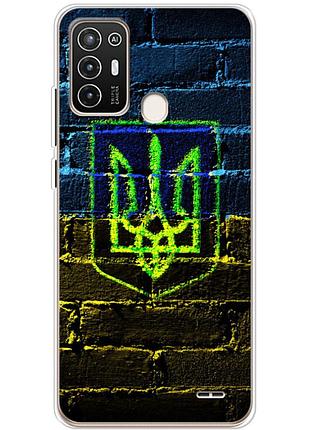 Чехол силиконовый с картинкой на zte blade a52 (патриотический, герб украины)