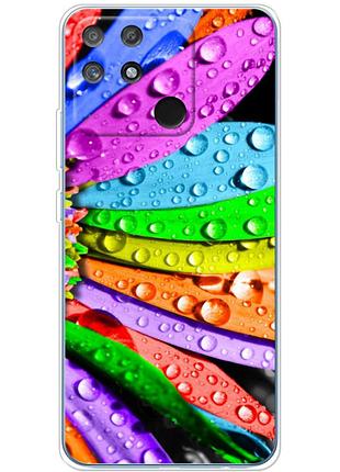 Чехол силиконовый с картинкой на realme narzo 50a (цветные листья)