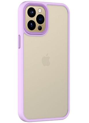 Tpu+pc чехол metal buttons для apple iphone 12 pro max (6.7") бузковий, tpu+pc
