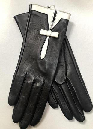 Перчатки женские без подкладки 8"/22 см