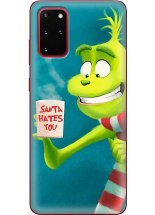 Чехол силиконовый с картинкой на samsung galaxy s20 plus (g985) (новогодний, гринч)