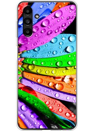 Чехол силиконовый с картинкой на samsung galaxy a13 5g (a136) (цветные листья)