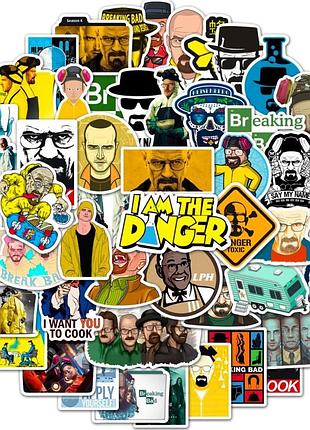 Набір стікерів "на всі тяжкі" 25 шт, вінілові наклейки breaking bad без повторів