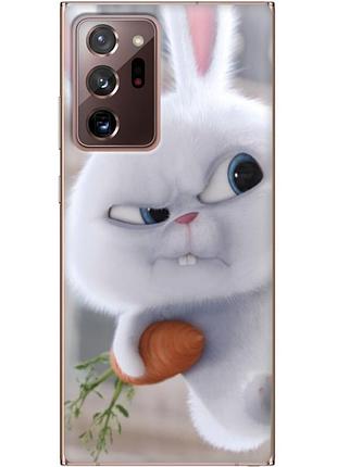 Чехол силиконовый с картинкой на samsung galaxy note 20 ultra (n985) (кролик снежок)