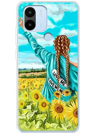Чехол силиконовый с картинкой на xiaomi redmi a1 plus (патриотический, девушка украинка)