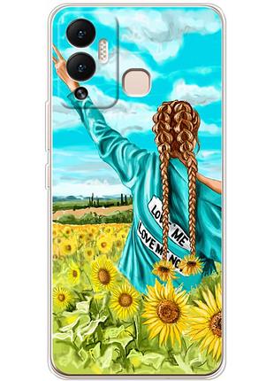 Чохол силіконовий з картинкою на infinix hot 12 play (патріотичний, дівчинка українка)