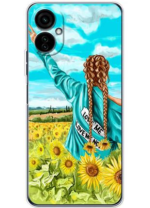 Чехол силиконовый с картинкой на tecno camon 19 neo (патриотический, девушка украинка)