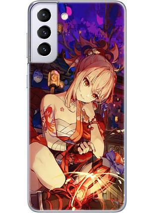 Чехол силиконовый с картинкой на samsung galaxy s21 plus (g996) (аниме, anime)