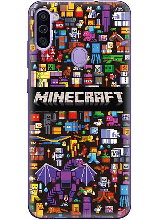 Чехол силиконовый с картинкой на samsung galaxy m11 (m115) (майнкрафт, minecraft)