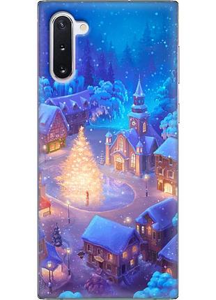 Чехол силиконовый с картинкой на samsung galaxy note 10 (n970) (новогодний)