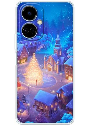 Чехол силиконовый с картинкой на tecno camon 19 (новогодний)