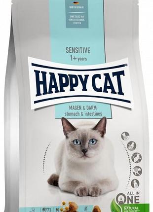 Сухой корм для взрослых кошек happy cat magen & darm с уткой и рисом 4 кг