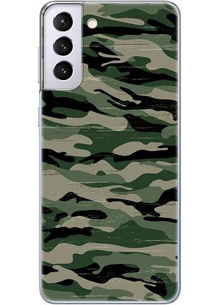 Чехол силиконовый с картинкой на samsung galaxy s21 plus (g996) (патриотический, камуфляж)