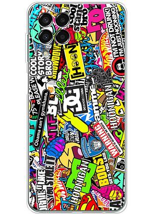 Чехол силиконовый с картинкой на samsung galaxy m33 5g (m336) (цветные наклейки)