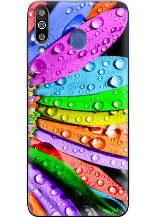 Чехол силиконовый с картинкой на samsung galaxy m30 (m305) (цветные листья)