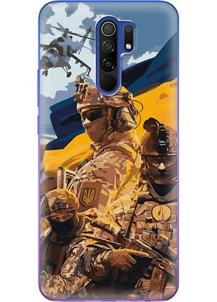 Чехол силиконовый с картинкой на xiaomi redmi 9 (патриотический, воины всу)
