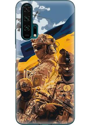 Чехол силиконовый с картинкой на huawei honor 20 pro (патриотический, воины всу)