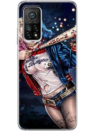 Чехол силиконовый с картинкой на xiaomi mi 10t (харли квинн, harley quinn)