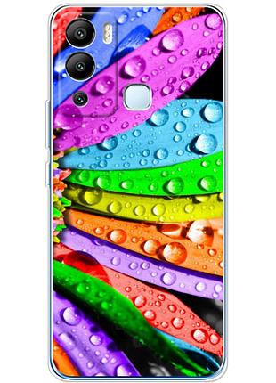 Чохол силіконовий з картинкою на infinix hot 12i (кольорові листки)
