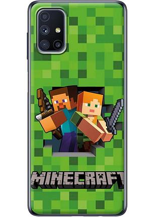 Чехол силиконовый с картинкой на samsung galaxy m51 (m515) (майнкрафт, minecraft)