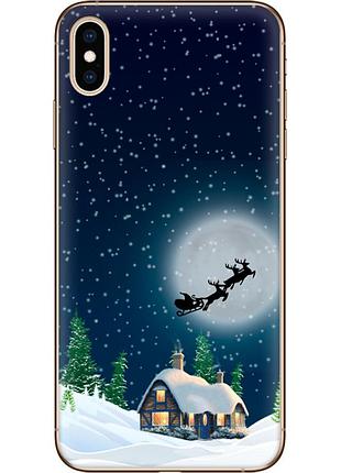 Чехол силиконовый с картинкой на iphone xs max (новогодний)