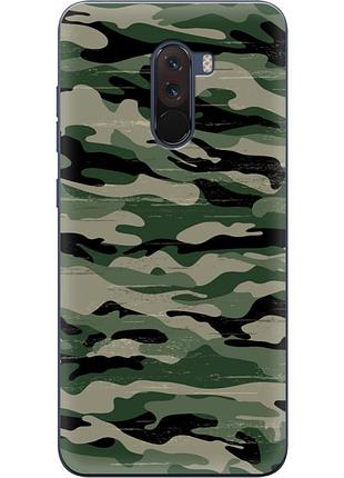 Чехол силиконовый с картинкой на xiaomi pocophone f1 (патриотический, камуфляж)