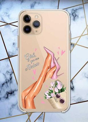 Прозрачный чехол на apple iphone 11 pro (5,8) :: ножки (принт 62)
