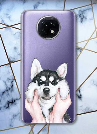 Прозорий чохол на xiaomi redmi note 9t/redmi note 9 5g мордочка (принт 121)