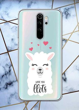 Прозорий чохол на xiaomi redmi note 8 pro рельєфний дизайн лама принт 94