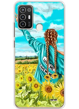Чехол силиконовый с картинкой на zte blade a52 (патриотический, девушка украинка)
