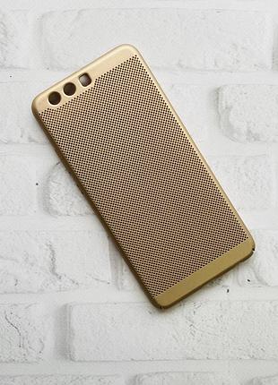 Пластиковый чехол для huawei p10 plus сетка. золотой