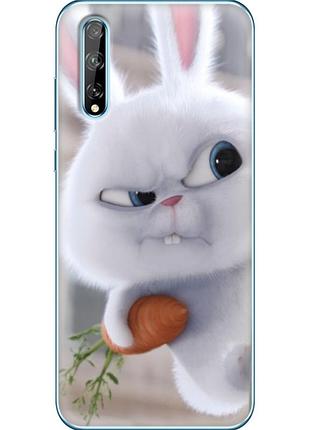 Чехол силиконовый с картинкой на huawei p smart s (кролик снежок)