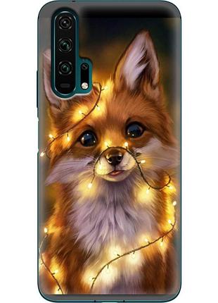 Чехол силиконовый с картинкой на huawei honor 20 pro (новогодний, лисичка)