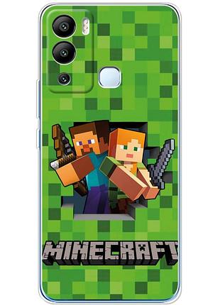 Чехол силиконовый с картинкой на infinix hot 12i (майнкрафт, minecraft)