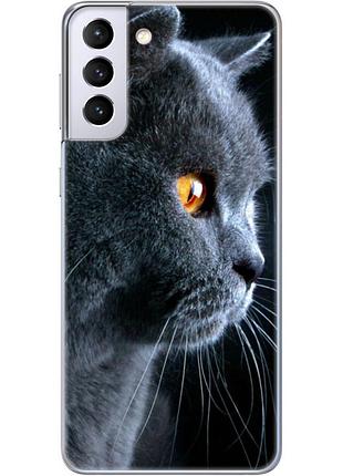 Чехол силиконовый с картинкой на samsung galaxy s21 plus (g996) (британский кот)