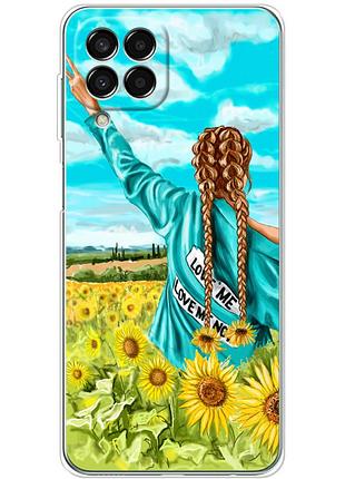 Чехол силиконовый с картинкой на samsung galaxy m33 5g (m336) (патриотический, девушка украинка)