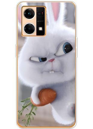 Чохол силіконовий з картинкою на oppo reno 7 4g (кролик сніжок)