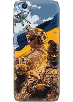 Чехол силиконовый с картинкой на xiaomi redmi go (патриотический, воины всу)