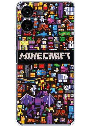 Чохол силіконовий з картинкою на tecno camon 19 neo (майнкрафт, minecraft)
