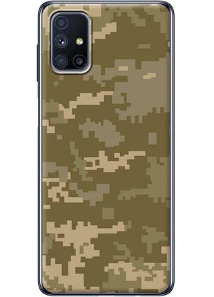 Чехол силиконовый с картинкой на samsung galaxy m51 (m515) (патриотический, камуфляж пиксель)