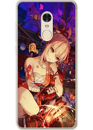 Чехол силиконовый с картинкой на xiaomi redmi note 4 (аниме, anime)