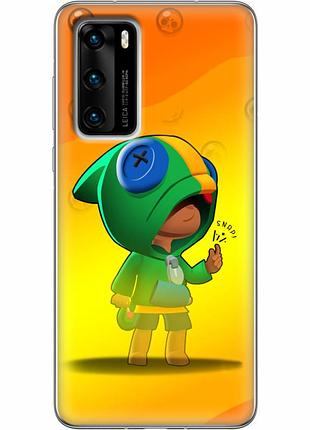 Чехол силиконовый с картинкой на huawei p40 (бравл старс, brawl stars)