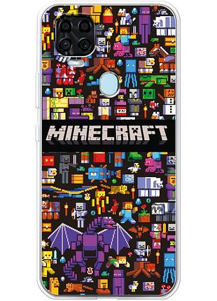 Чехол силиконовый с картинкой на zte blade v2020 (майнкрафт, minecraft)