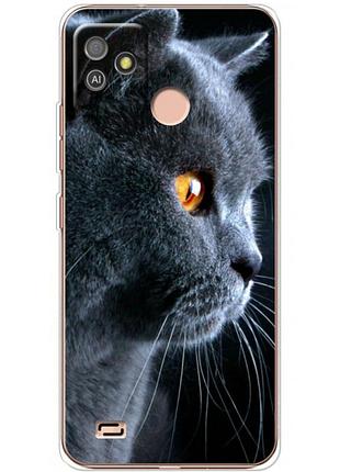 Чехол силиконовый с картинкой на tecno pop 5 go (британский кот)