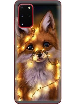 Чехол силиконовый с картинкой на samsung galaxy s20 plus (g985) (новогодний, лисичка)
