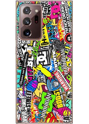 Чехол силиконовый с картинкой на samsung galaxy note 20 ultra (n985) (цветные наклейки)