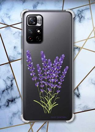 Чохол з потовщеними кутами на xiaomi redmi note 11 5g лаванда (принт 28)